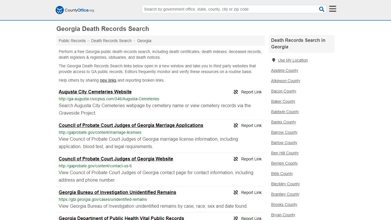 Death Records Search - Georgia (Death Certificates & Indexes)
